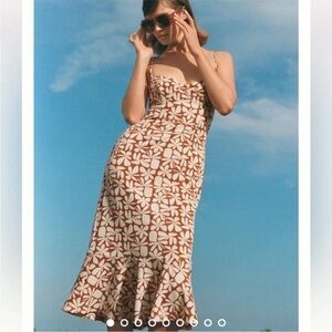 Anthropologie Hutch Floral Slim Midi Dress size MP sweet heart neckline spring